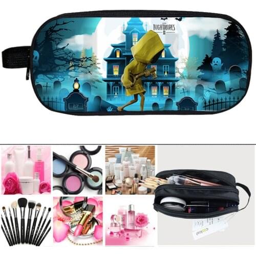 New 3D Double Layer Little Nightmares 2 Pencil Case Women Cosmetic Bag Children PenBag Student Cartoon Pencil Box Stationery Bag