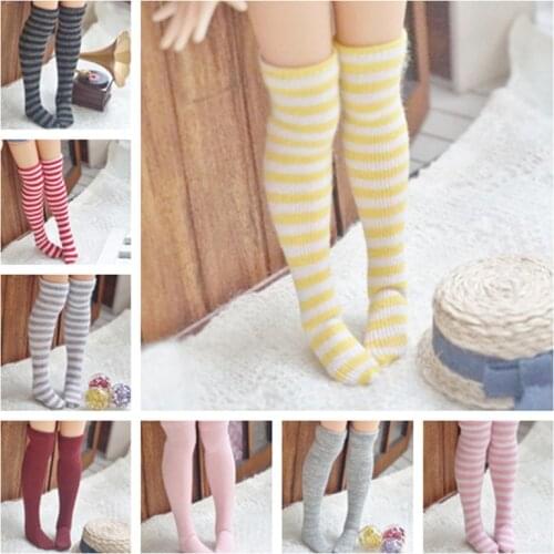 Solid Color $ Stripe Assorted Stocking for Blyth, Pullip, Azone, Licca 1/6 Doll Socks Clothes Accessories