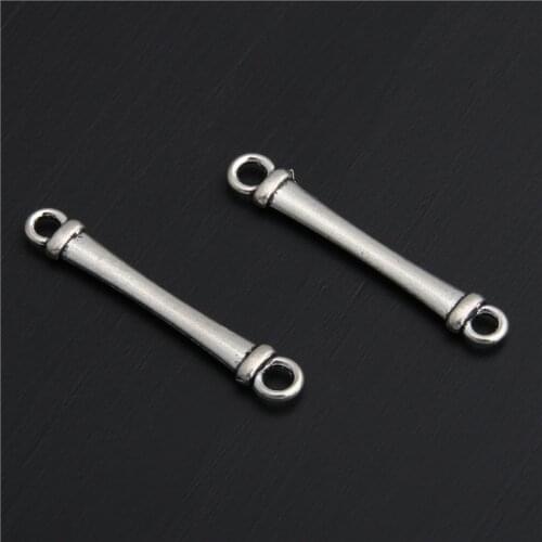 50pcs Silver Color Sticks Long Strip Connectors Tassel Pendant For Earring Jewelry Making A2816