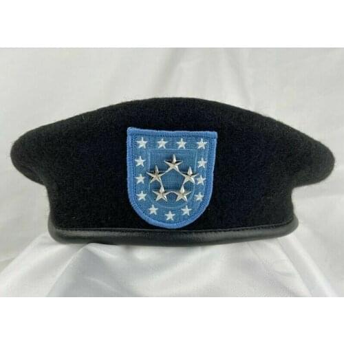 Us Army Infantry Regiment Black Wool Beret Officer 5 Star General Rank Hat armyshop2008