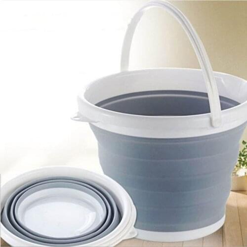 Plastic 5L foldable water bucket outdoor backpacking camping household fishing items garden car wash portable folding buckets