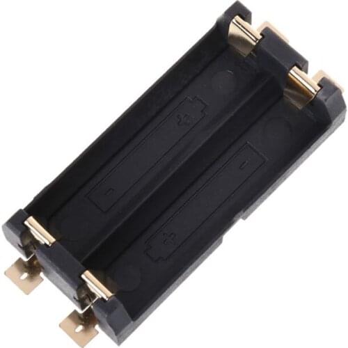 Gold Plated 2 Slots AA Battery Holder SMD SMT 2*AA Batteries Storage Case with Bronze Pins DIY Lithium Battery Spring Box