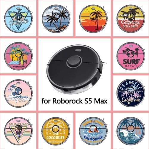 Provide Customized Custom Vinyl Coconut Tree Sticker for Roborock S5 MAX Robot Robotic Vacuum Cleaner Skin Spare Parts