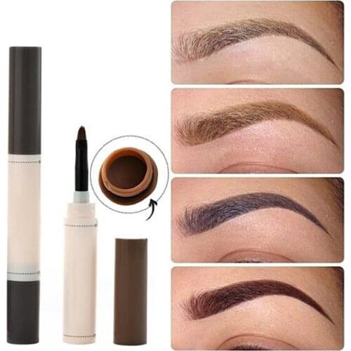 Professional Three-dimensional Nature Eyebrow Dye Cream Pencil Double-headed Long Lasting Waterproof Lazy Eyebrow Cream