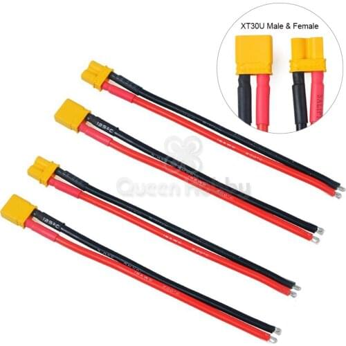 4PCS Amass XT30U Male / XT30U Female Connector XT30 Plug with 16awg silicone Wire For RC Lipo Battery Micro FPV Racing Frame