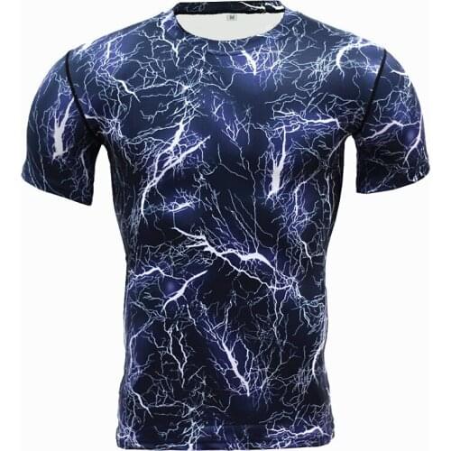 Fitness suit sports tights running basketball football training camouflage printing short sleeve stretch quick-drying clothes