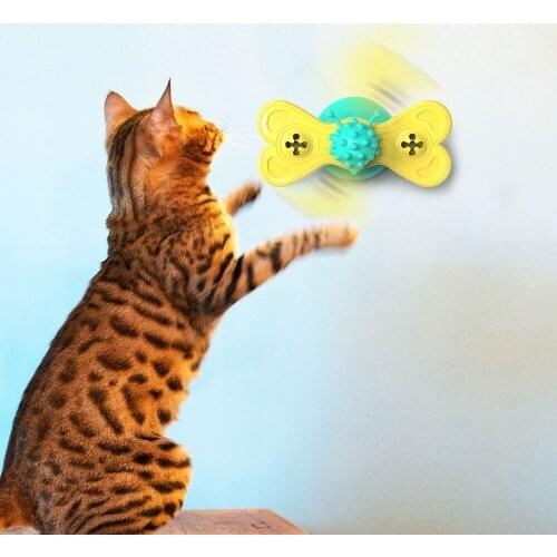 Windmill Cat Toy Turntable Teasing Interactive Cat Toys with Catnip Cat Scratching Tickle Pet Catnip Ball Toys Cat Supplies