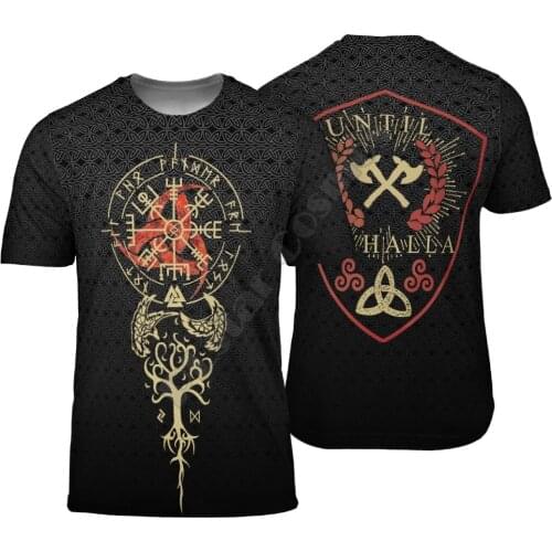 Viking Tattoo 3D Printed t shirts women for men Summer Casual Tees Short Sleeve T-shirts Short Sleeve Drop Shipping 05