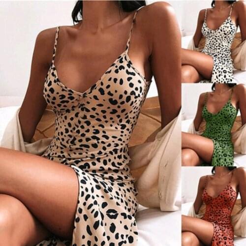 Womenfashion dress multicolor multi-size sexy leopard print V-neck strap dress all-match High-quality hot style женское платье