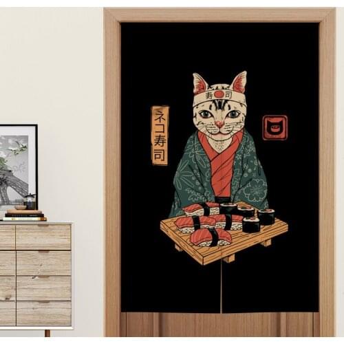 Japanese Ukiyo-e Door Curtain Ramen Shop Decorative Curtain Partition Curtain Bedroom Kitchen Living Room Feng Shui Curtain
