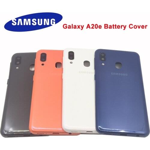 Samsung Galaxy A20E Back Battery Cover Rear Door Housing Case Replacement With Side Button Key Camera Lens For Galaxy A20e A20 e