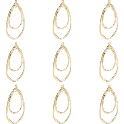 10Pcs Teardrop Pendants Charms Alloy Frame Links Connectors For DIY Epoxy Resin Pressed Flower Jewelry Earrings Necklace Making