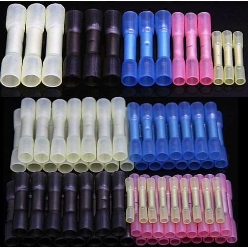 100PCS Waterproof Heat Shrink Butt Connectors Electrical Wire Connectors Insulated Splice Cable Crimp Terminals AWG 26-10