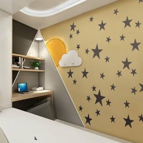 146Pcs 3/5/7cm Star Wall Stickers For Kids Rooms Colorful Matte Vinyl Home Decor Little Stars Wall Art Decals Baby Nursery DIY