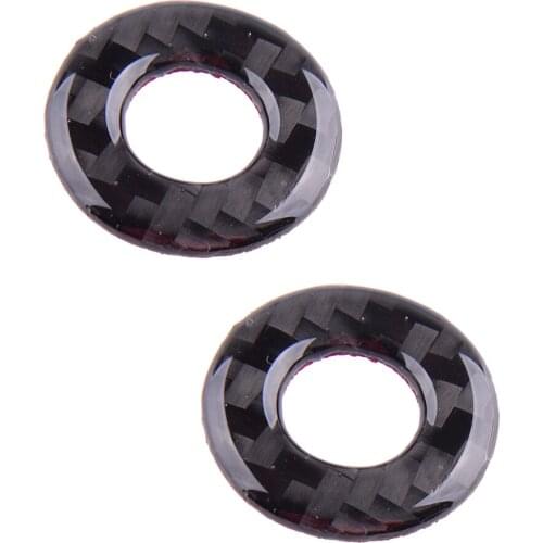 2pcs Car Interior Door Lock Decoration Cover Trim Carbon Fiber Fit for Dodge Challenger 2008 2009 2010 2011 2012 2013 2014