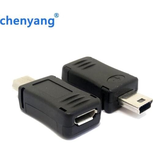 2PCS USB 2.0 F/M Mini A 5 Pin 5p male plug to Micro B 5 pin 5P Female jack adapter cable connector Free Shipping