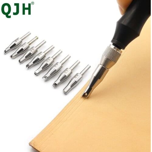 8Kinds Leather Edge Creaser Ebony Handle Leathercraft Marking Edge Decorate Line Tool Stainless Blade Shallow Line Groove Convex