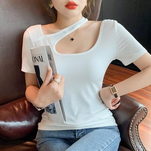 Женские футболки с коротким рукавом Asymhing China At AliExpress