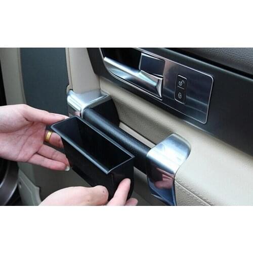 Car styling Interior Side Door Armrest Storage Box Cover 4pcs/set For Land Rover LR4 Discovery 4 2010 2011 2012 2013 2014 2015