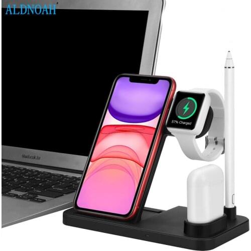 15W 4 in 1 Wireless Charger Induction Charging Stand for iPhone 12 11 X XS XR Airpods Apple iWatch SE 6 5 4 Charge Station