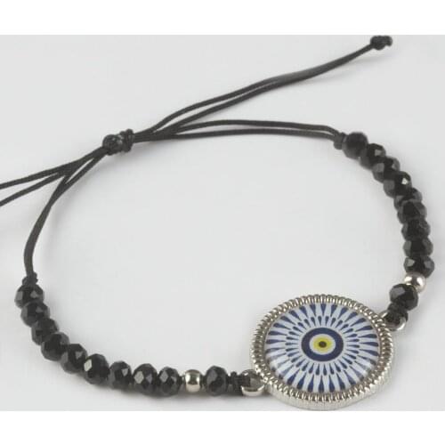 Evil eye Figured Pearl Crystal Bracelet