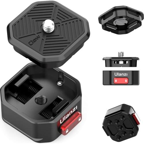 Ulanzi Claw Quick Release Plate Clamp Mount Plate Board Shoulder Strap Clamp Adapter for DSLR Gopro Action Camera Tripod Adapter