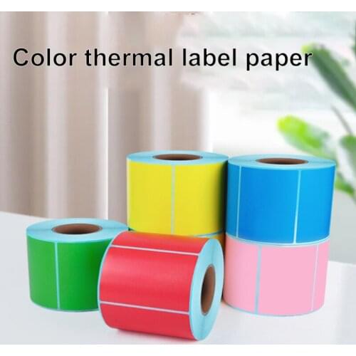 Color Thermal Label Sticker paper, 40mm Core, 1 Roll , Width 30 ~100mm, Direct Thermal Stickers