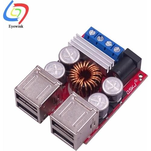 DC-DC Vehicle Charging Board 8V-35V 5V 8A Power Supply Depressurization Module 4 port USB Output mobile Charger Car