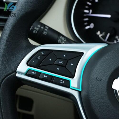For Nissan Kicks 2016 2017 2018 Auto Matte Inner High-Equipped Steering Wheel Button Plate Stickers Trim 2pcs Accessories