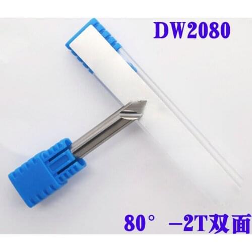 DW2080 tungsten Steel Double Groove flat drill D6x80°x40x2T 80°-2T Carbide End Mill Angel Milling Cutter