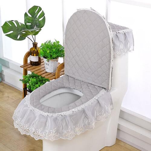 Fyjafon 3pcs Toilet Seat Cover Bathroom decoration Overcoat Toilet Case Washable Closestool Seat cover