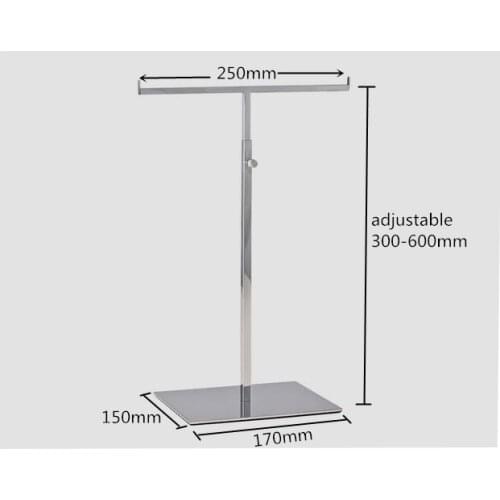 Hot sale T-type Stainess steel scarf display rack adjustable Backpack holder fashion handbag bags wig purse display stand rack