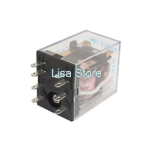 HH52P AC 220V 8 Pin Electromagnetic Relay Coil DPDT Plug-in LED Indicator Electromagnetic Power Relay