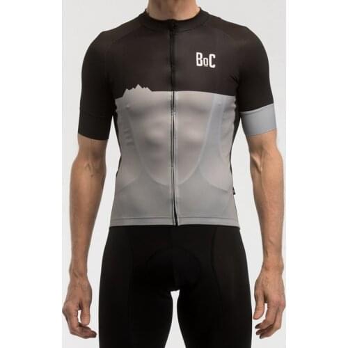 BOC Band of climbers cycling set 2021 Summer Breathable Road bike Gray Short sleeve jersey and bib shorts Conjunto Ciclismo