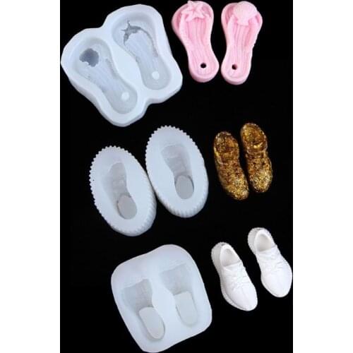 Cute Mini Size Sports Shoes Slippers Pendant Silicone Mold Resin Jewelry Making Dried Flower Resin Decorative DIY Hand Crafts