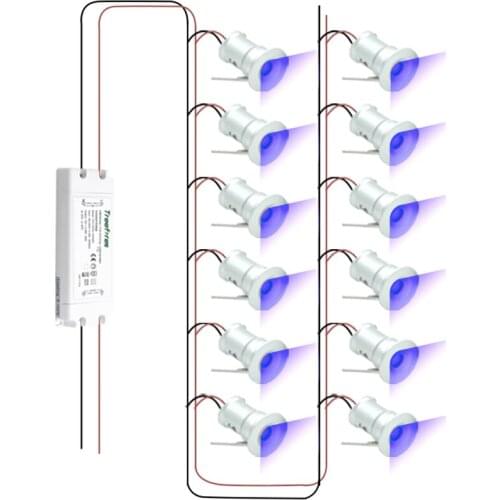 1W DC12V Mini LED IP65 RGB Spotlight + IP67 Power Supply House Outdoor Christmas Party Hall Star Spot Lightbulb Downlight Kit