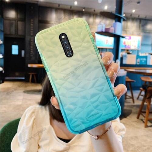 Soft Silicone Gradient Diamond Pattern Phone Case For Vivo X50 X30 Pro Y93 Y7S Clear Back Cover For Vivo IQOO NEO X27 S1 Pro