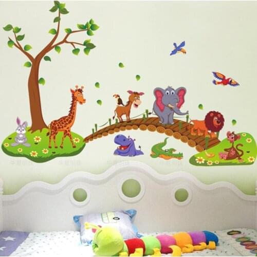 Animal Wall Stickers Cartoon Stickers Princess Girl Baby Childrens Room Bed Wall Decoration Stickers Kids Creative Wall Decor