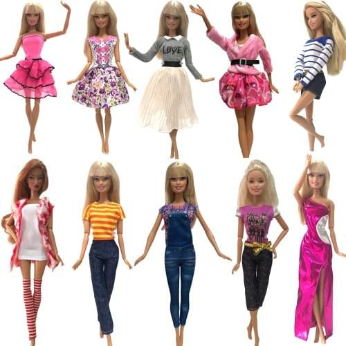 NK Newest 1 Set Doll Dress Daily Wear Skirt Pants Vest Casual Jeans Dollhouse Clothes For Barbie Accessories Doll Child Gift JJ