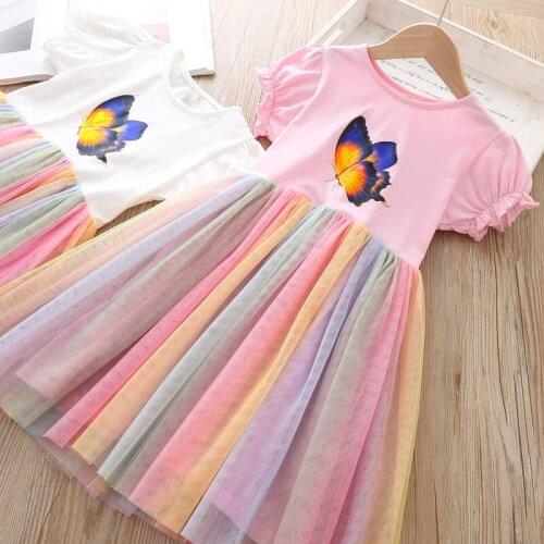 2019 NEW SUMMER My Baby Girl Dress Children Girl butterfly Dresses Cartoon Princess Party Costume Kids Clothes Summer Clothing