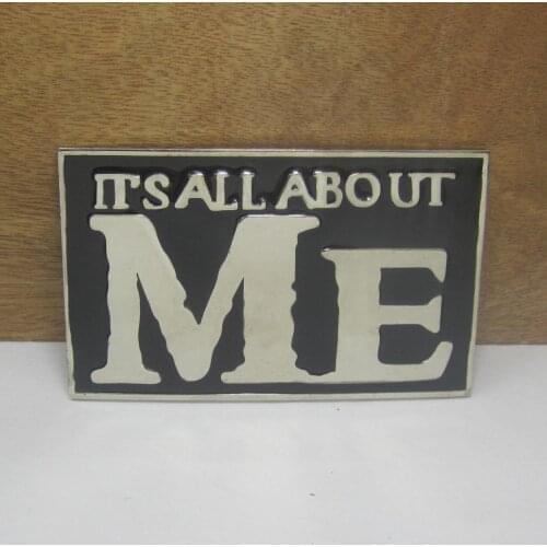 BuckleClub wholesale zinc alloy Its all about me belt buckle western jeans gift belt buckle FP-02290 SILVER FINISH
