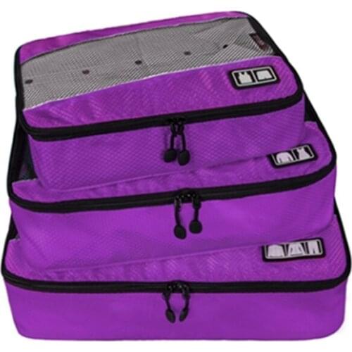 3pcs/set Luggage Packing Organizer Set Zipper Packing Cube Travel Bag System Durable Unisex Clothing Sorting Organize