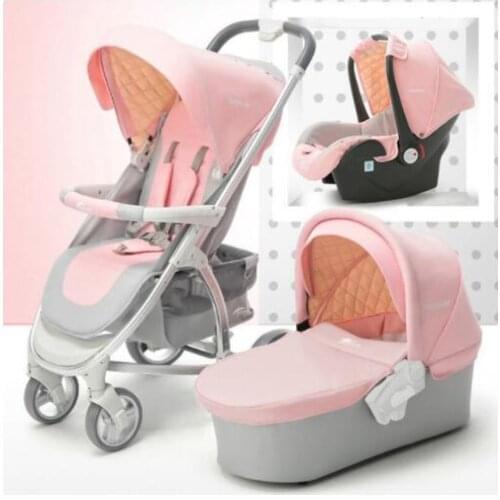 Luxury Baby Stroller 3 IN 1 Or 2 in 1 Carriage Portable Folding Travel Pram New Color in 2018