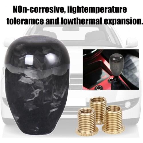 Shift Knob Modified Part Comfortable to Hold Lrregular Forged Pattern Carbon Fiber Gear Wave Stick Lever with Adapters for Car