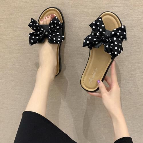Women Summer Slippers Fashion Womens Bow Sandals Indoor Outdoor Flip Flops Non-Slip Clip Toe Beach Slippers zapatos de muje