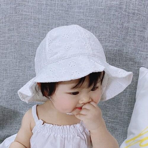 Lovely Baby Hat Cap Cotton Baby Girl Sun Hat Summer Outdoor Kids Children Panama Cap Infant Boys Girls Beach Bucket Hats Cap