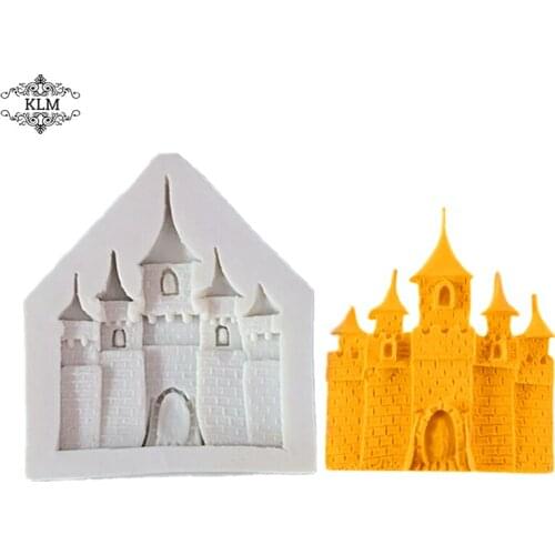 KLM castle silicone mold cake decoration tool chocolate tool for kitchen accessories epoxy resin mold crafts