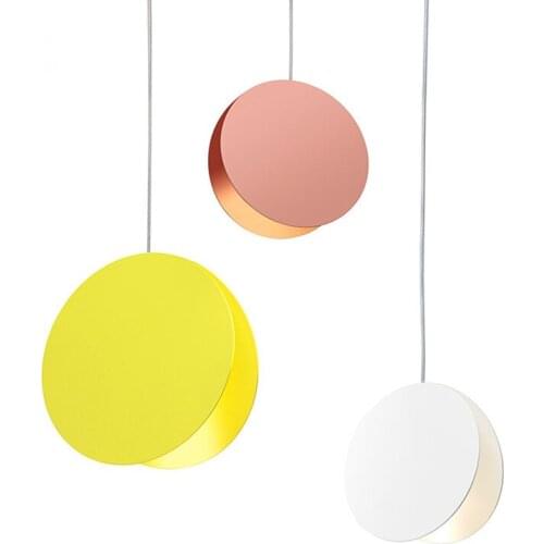 Modern Iron Pendant Lights Minimalism Circular Lampshade Pendant Lamp Dinning Room Lights Bar Coffee House Home Decor Lamps