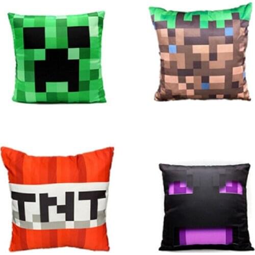 35x35cm Creeper grass cotton Pillow minecrafte EnderDragon Comfortable Zippered pillow Home Decor Living Room Sofa Seat gift toy