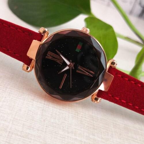 High quality leather band,facet glass face,quartz movement,Gerryda fashion woman lady watches